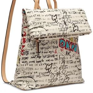DKNY graffiti fold over backpack